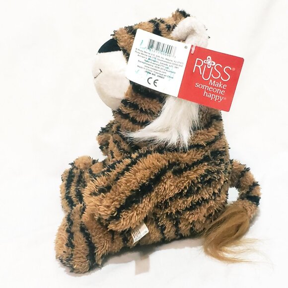 Russ Tiger Cat Plush Stuffed Animal Orange Black 9" - Picture 4 of 9